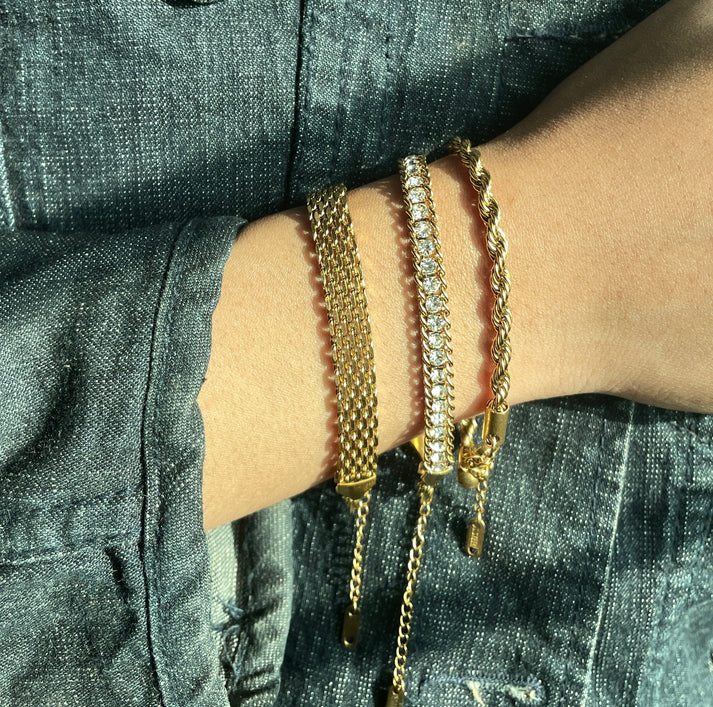 18K Gold Plated 3-Piece Essential Bracelet Stack