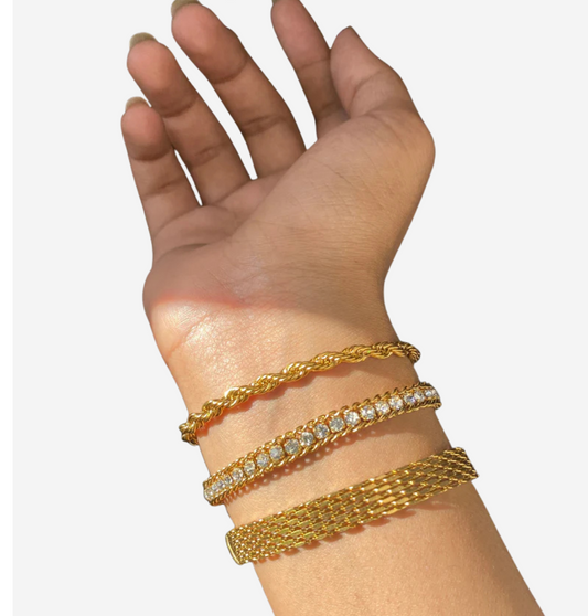 18K Gold Plated 3-Piece Essential Bracelet Stack